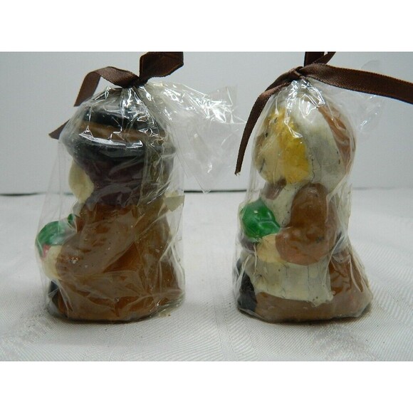 3 1/2" Pilgrim Candles Set of 2 Boy & Girl Pilgrim NIP Thanksgiving Unlit Candle - Picture 2 of 5